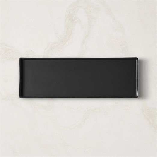 Bento Rectangular Matte Black Serving Platter