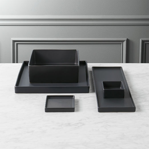 Bento Square Matte Black Serving Platter