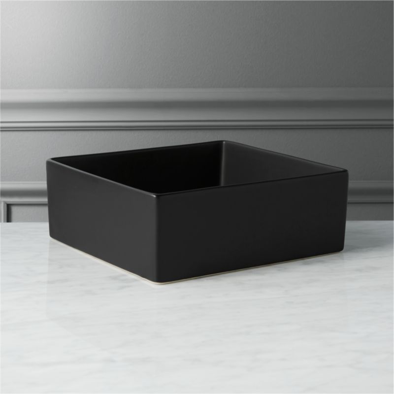 Viewing product image Bento Matte Black Square Bowl - image 1 of 3