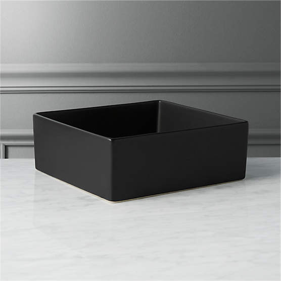 Bento Matte Black Square Bowl