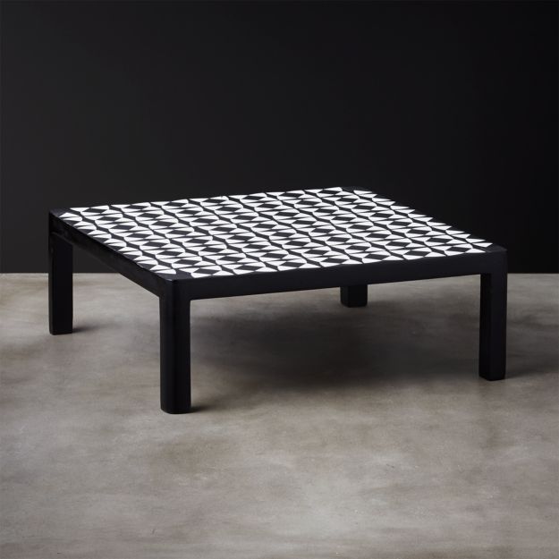 Bergman Black and White Raised Serving Platter