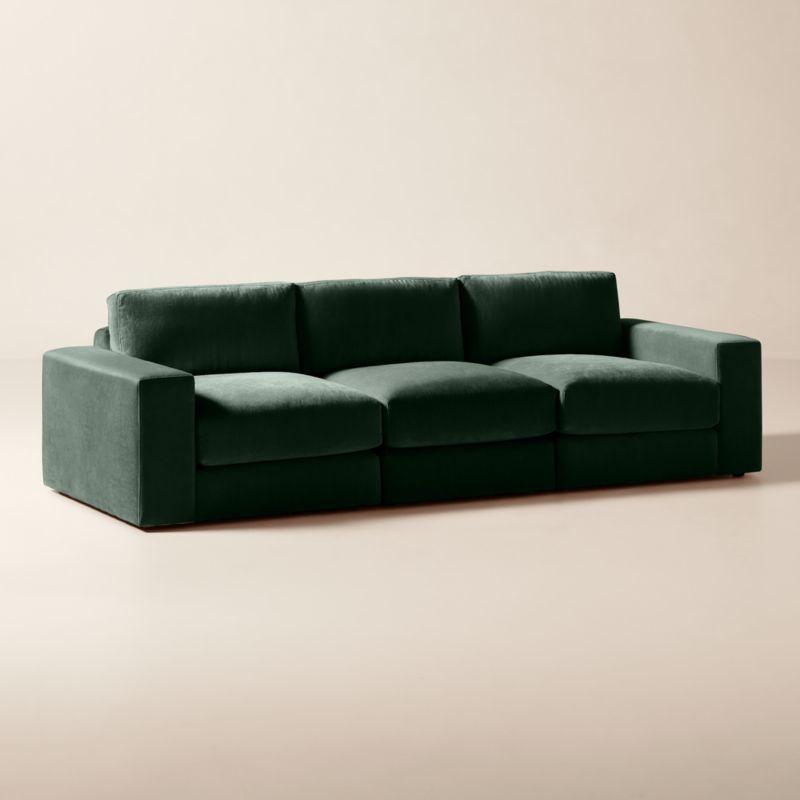 Berkeley 3-Piece Jade Performance Velvet Sectional Sofa - image 2 of 10