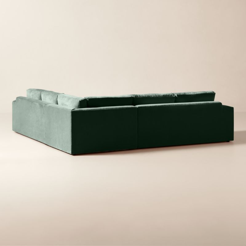 Berkeley 3-Piece L-Shaped Jade Performance Velvet Sectional - image 5 of 10