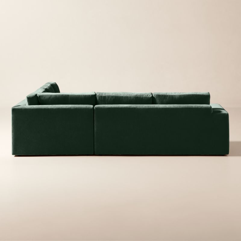 Berkeley 3-Piece L-Shaped Jade Performance Velvet Sectional - image 4 of 10