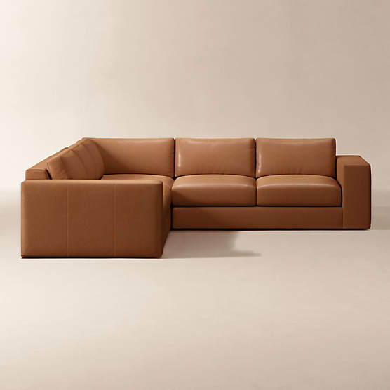 Berkeley 3-Piece Modular L-Shaped Leather Sectional Sofa