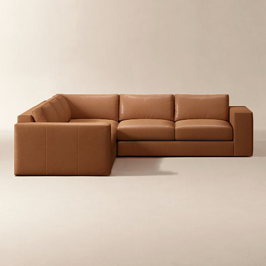 Berkeley 3-Piece Modular L-Shaped Leather Sectional Sofa
