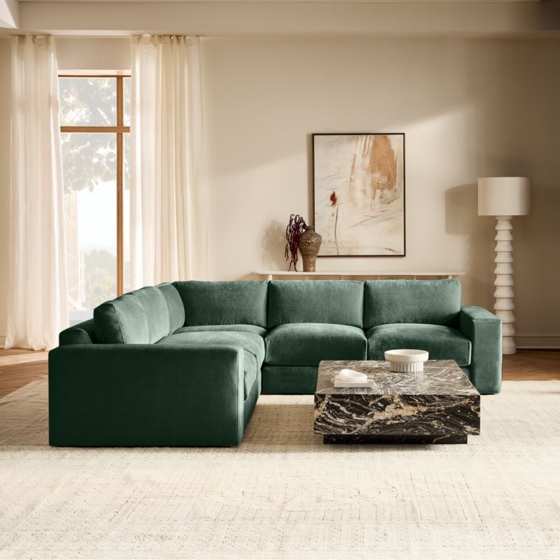 Berkeley 5-Piece L-Shaped Jade Performance Velvet Sectional - image 9 of 10
