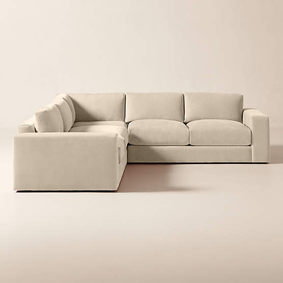 Berkeley 3-Piece L-Shaped Taupe Performance Velvet Sectional