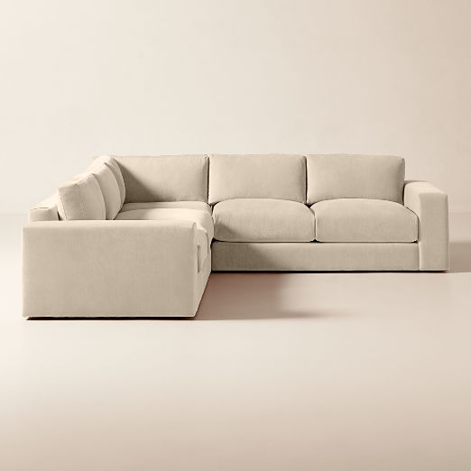 Berkeley 3-Piece L-Shaped Taupe Performance Velvet Sectional