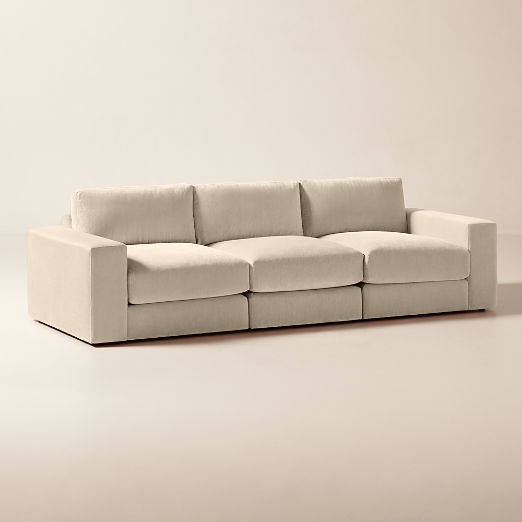 Berkeley 3-Piece Taupe Performance Velvet Sectional Sofa