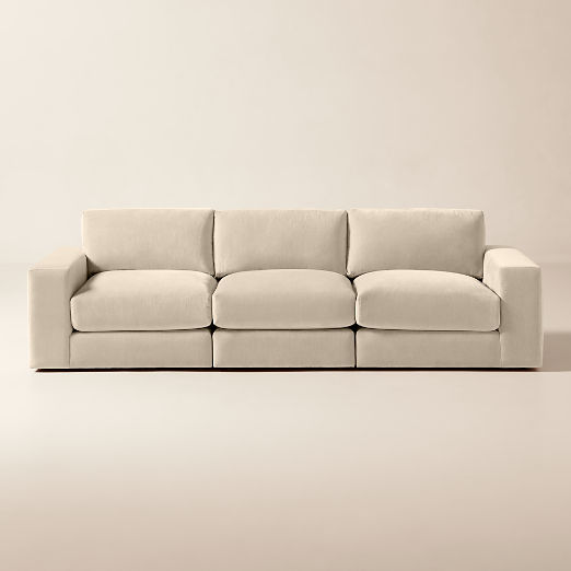 Berkeley 3-Piece Taupe Performance Velvet Sectional Sofa