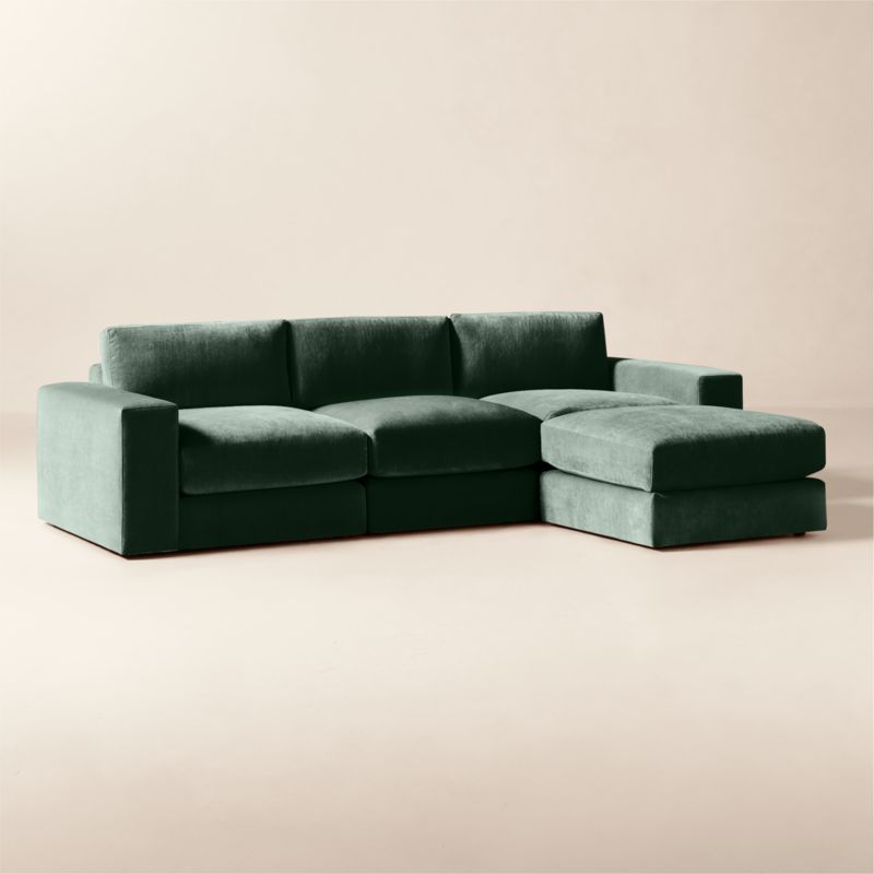 Berkeley 4-Piece Jade Performance Velvet Sectional - image 2 of 10