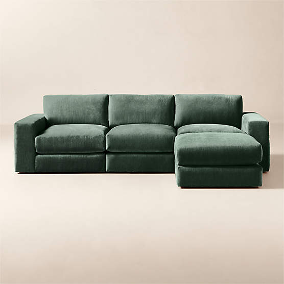 Berkeley 4-Piece Jade Performance Velvet Sectional