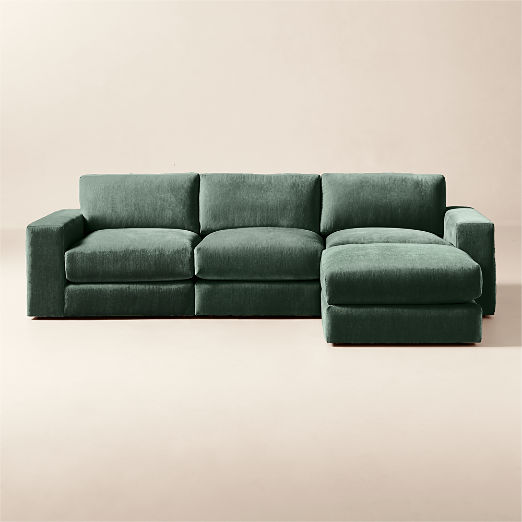 Berkeley 4-Piece Jade Performance Velvet Sectional