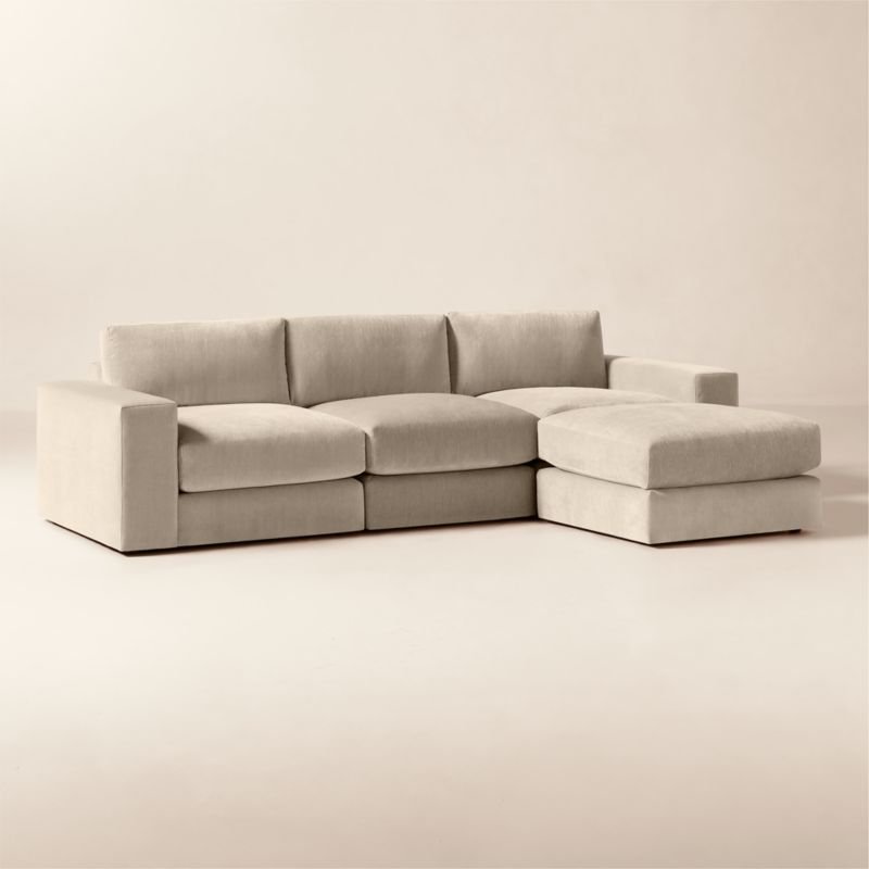 Berkeley 4-Piece Taupe Performance Velvet Sectional - image 1 of 7
