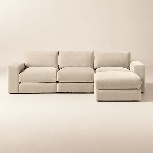 Berkeley 4-Piece Taupe Performance Velvet Sectional