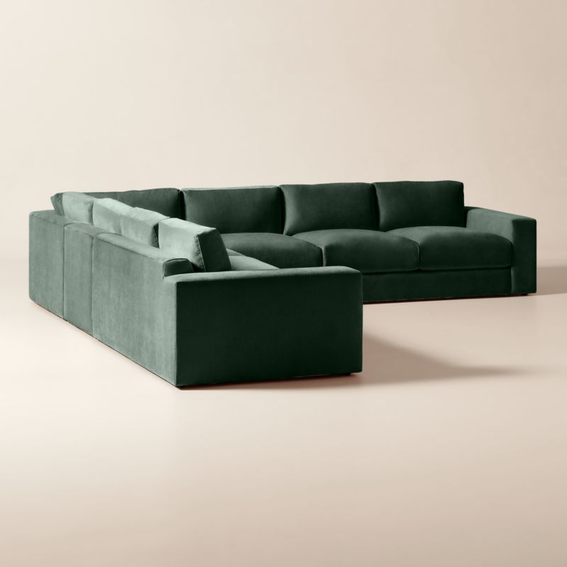 Berkeley 5-Piece L-Shaped Jade Performance Velvet Sectional - image 5 of 10