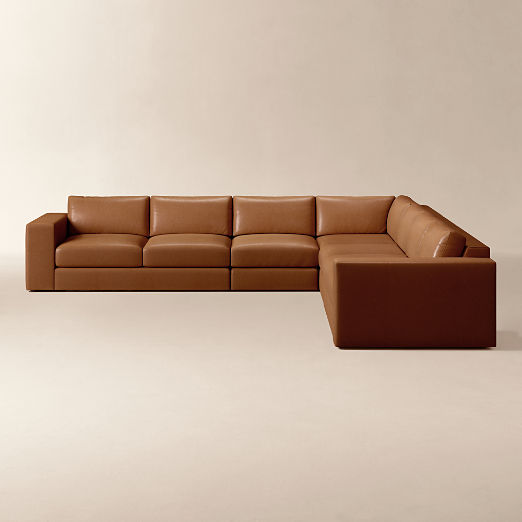 Berkeley 5-Piece Modular L-Shaped Leather Sectional Sofa