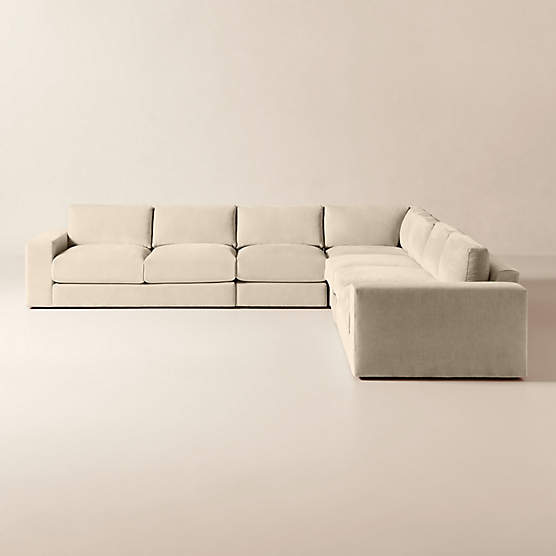 Berkeley 5-Piece L-Shaped Taupe Performance Velvet Sectional