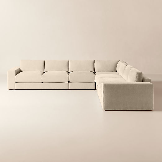 Berkeley 5-Piece L-Shaped Taupe Performance Velvet Sectional