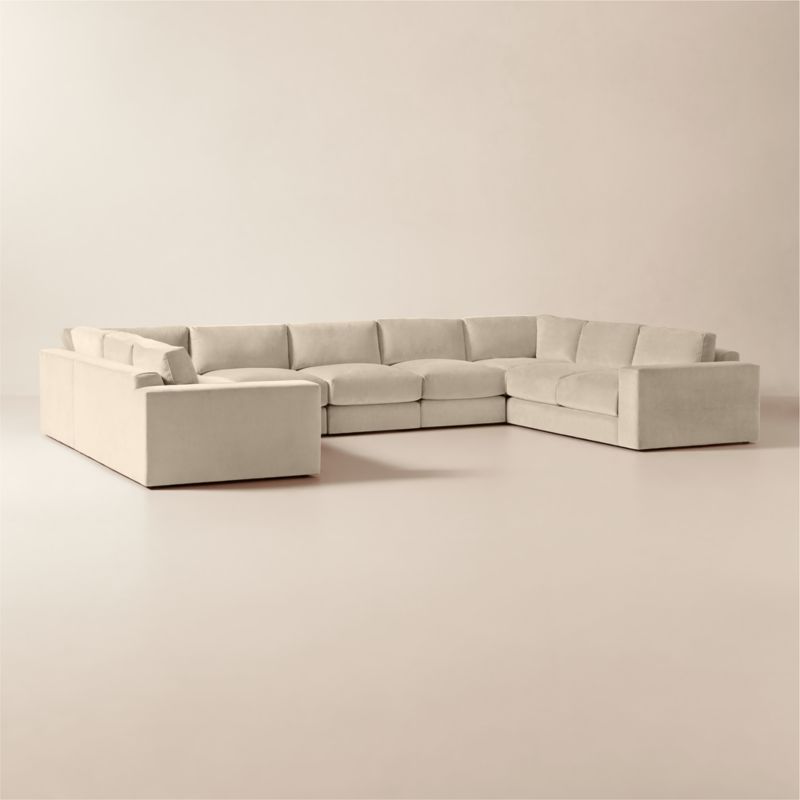 Berkeley 7-Piece U-Shaped Taupe Performance Velvet Sectional - image 2 of 9