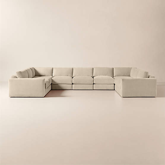 Berkeley 7-Piece U-Shaped Taupe Performance Velvet Sectional