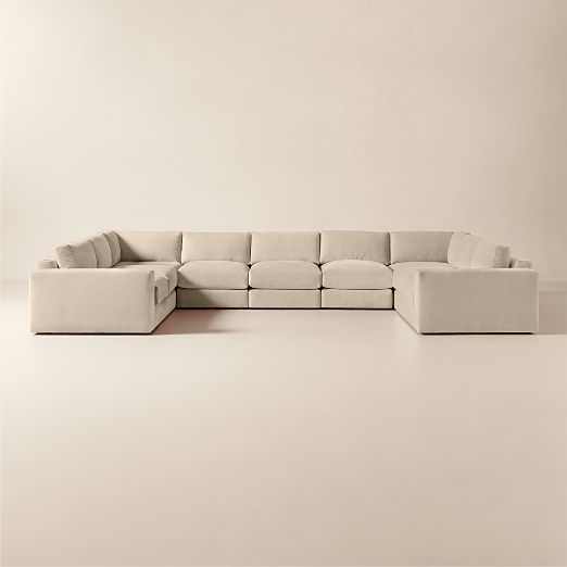 Berkeley 7-Piece U-Shaped Taupe Performance Velvet Sectional