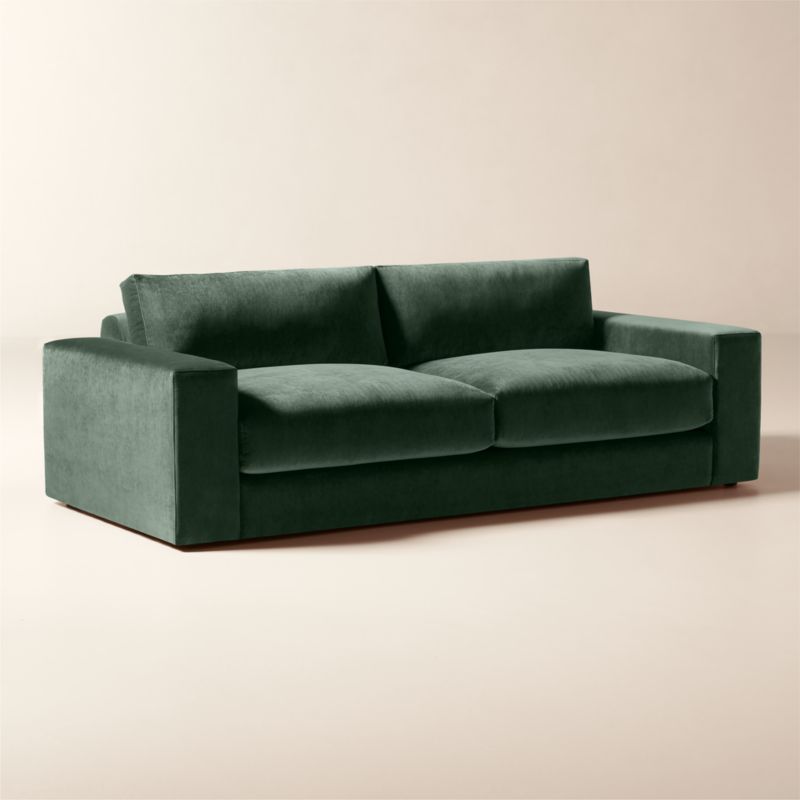 Berkeley 92" Performance Jade Velvet Sofa - image 2 of 9