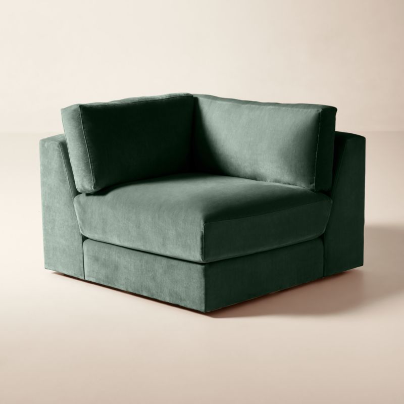 Berkeley Jade Performance Velvet Corner Chair - image 3 of 11