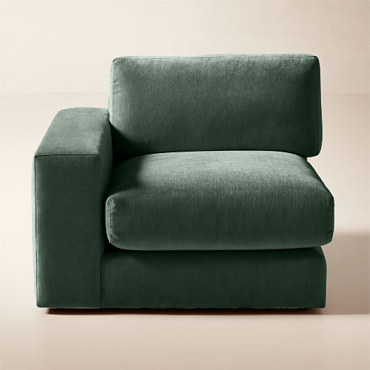 Berkeley Jade Performance Velvet Left-Arm Chair