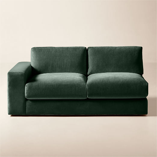 Berkeley Jade Performance Velvet Left-Arm Sofa