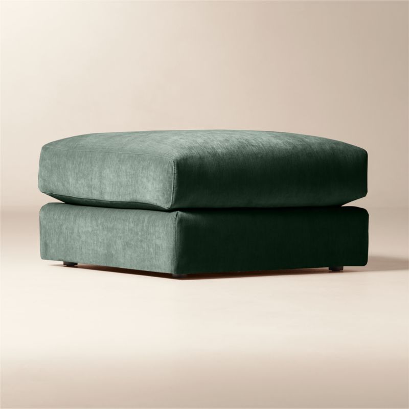 Berkeley Jade Performance Velvet Ottoman - image 1 of 4