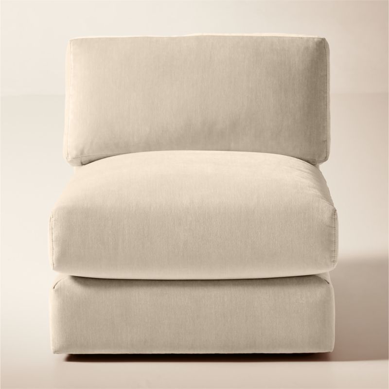 Viewing product image Berkeley Taupe Performance Velvet Armless Chair - image 1 of 7