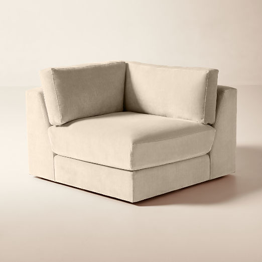 Berkeley Taupe Performance Velvet Corner Chair