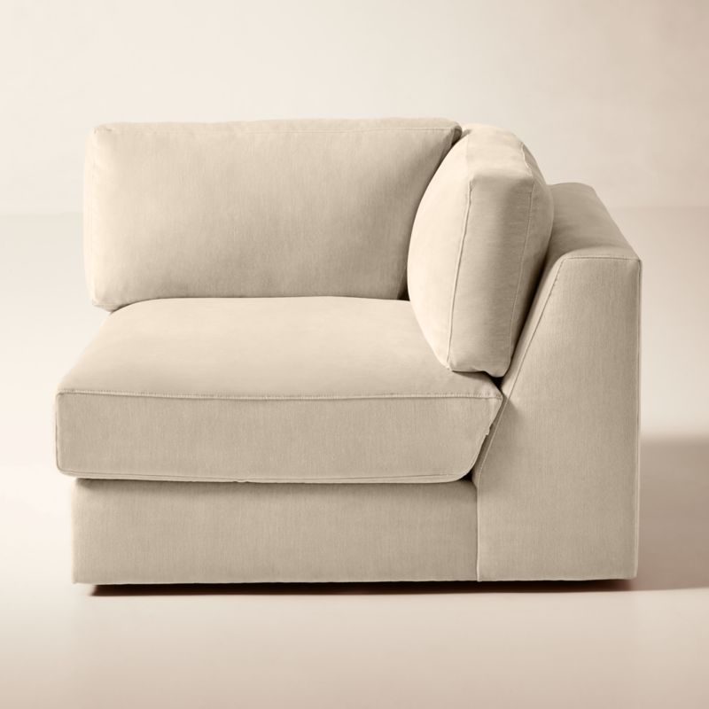 Viewing product image Berkeley Taupe Performance Velvet Corner Chair - image 1 of 7