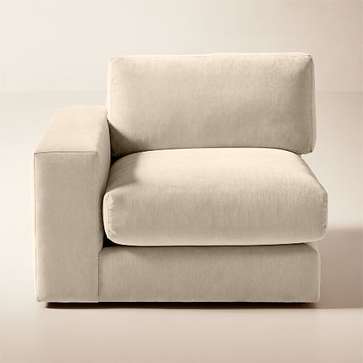 Berkeley Taupe Performance Velvet Left-Arm Chair