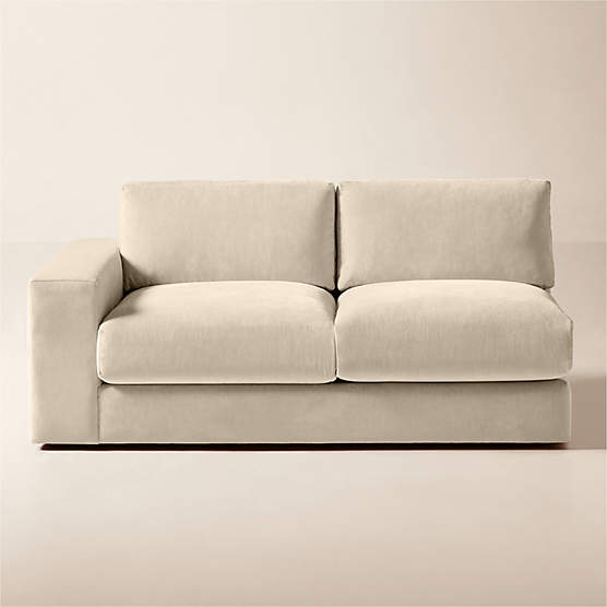 Berkeley Taupe Performance Velvet Left-Arm Sofa