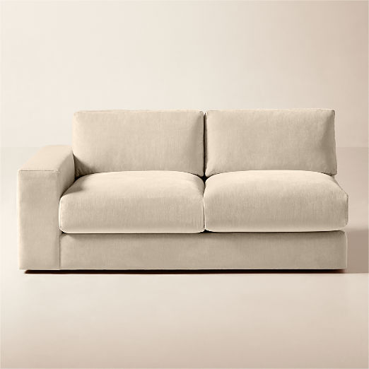 Berkeley Taupe Performance Velvet Left-Arm Sofa