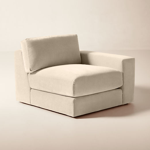 Berkeley Taupe Performance Velvet Right-Arm Chair