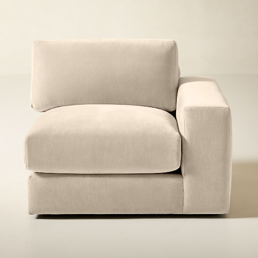 Berkeley Taupe Performance Velvet Right-Arm Chair