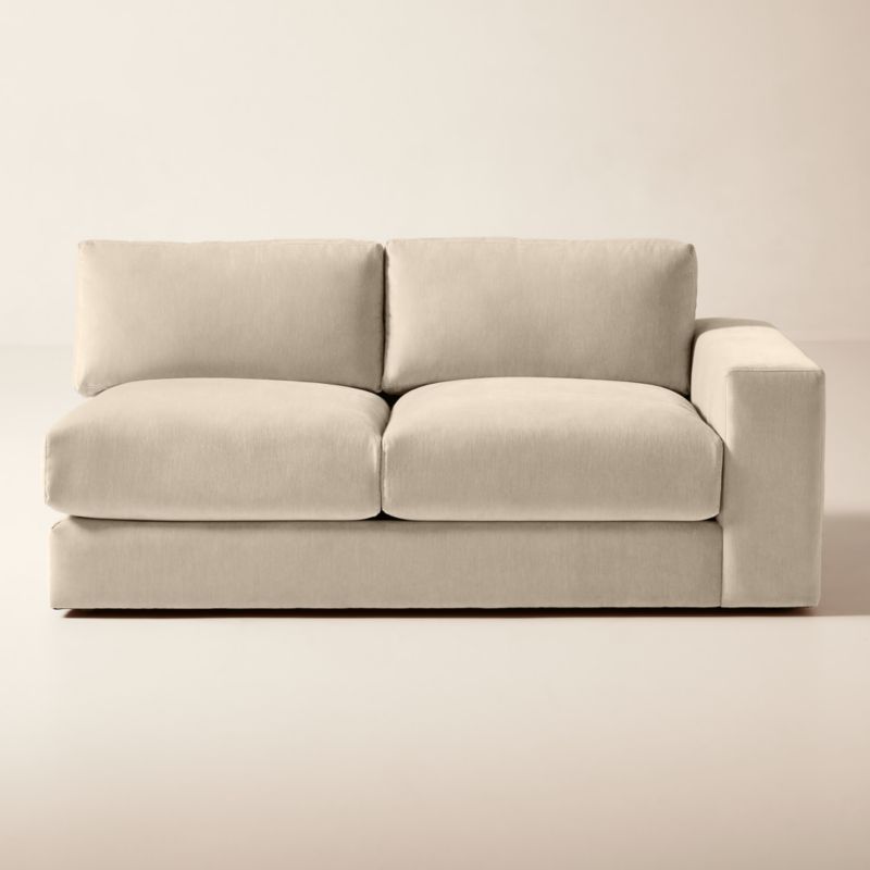 Viewing product image Berkeley Taupe Performance Velvet Right-Arm Sofa - image 1 of 7