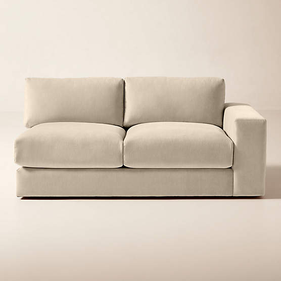 Berkeley Taupe Performance Velvet Right-Arm Sofa