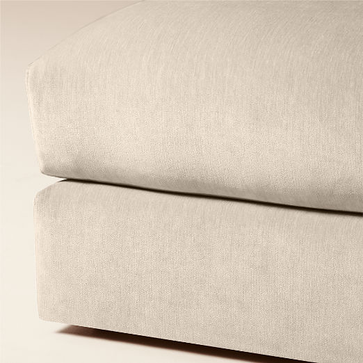 Berkeley Taupe Performance Velvet Ottoman