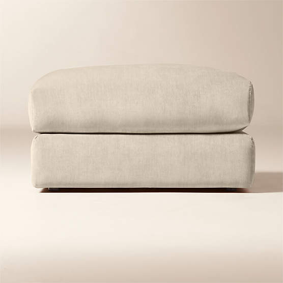 Berkeley Taupe Performance Velvet Ottoman