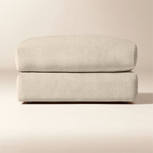 Berkeley Taupe Performance Velvet Ottoman