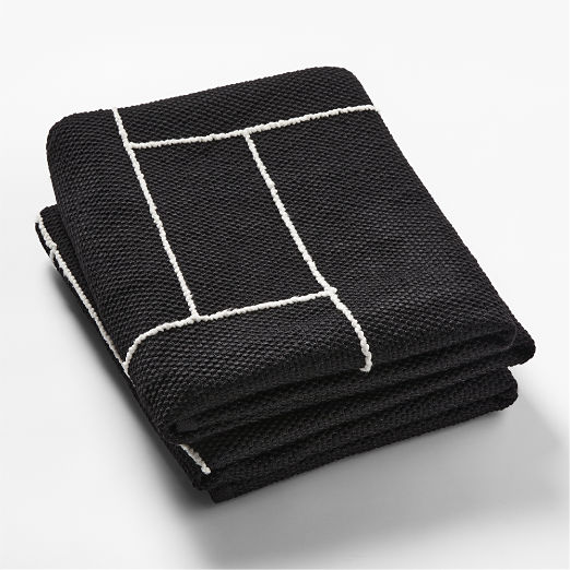 Berrini Handwoven Black Bed Blanket