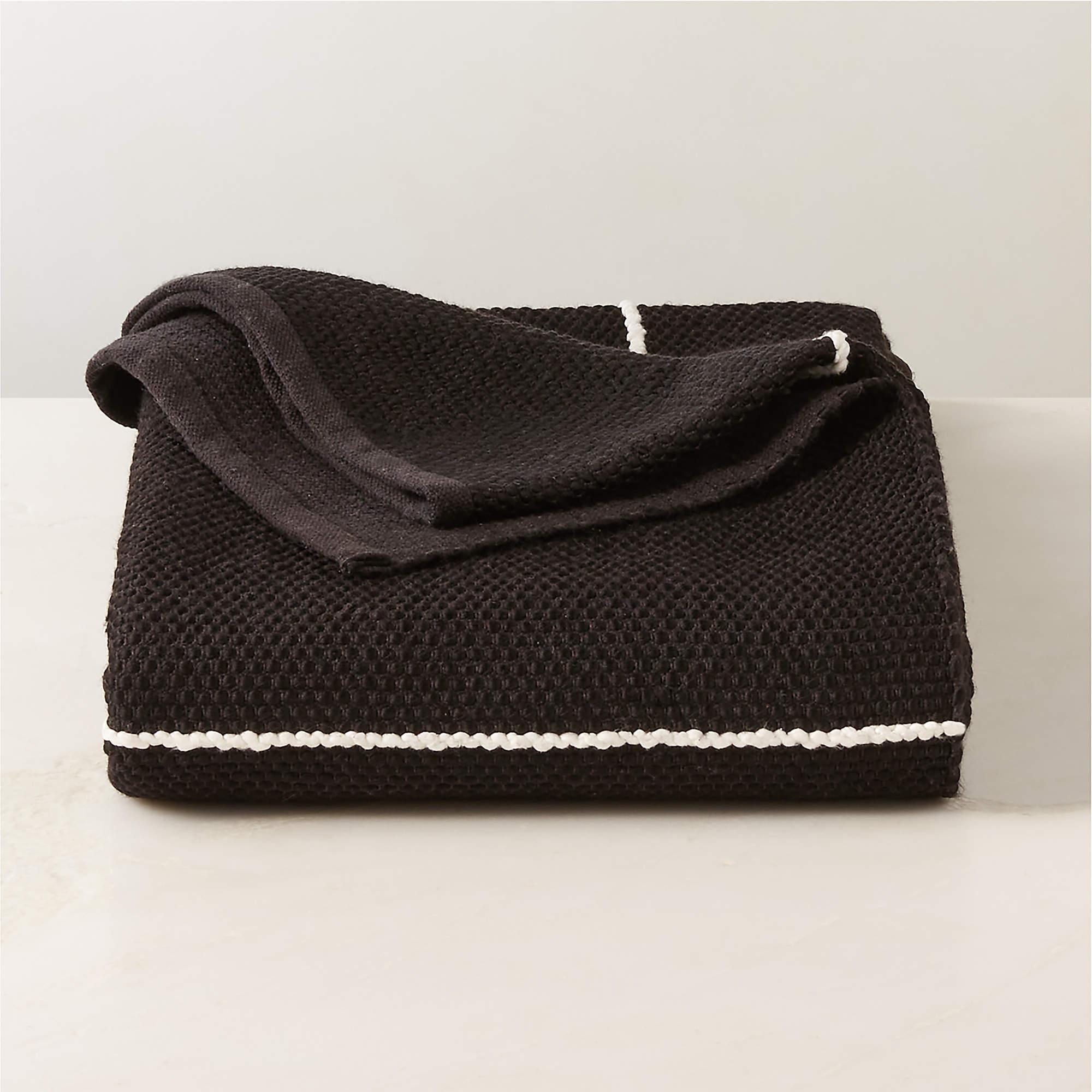 Berrini Handwoven Black King Bed Blanket CB2