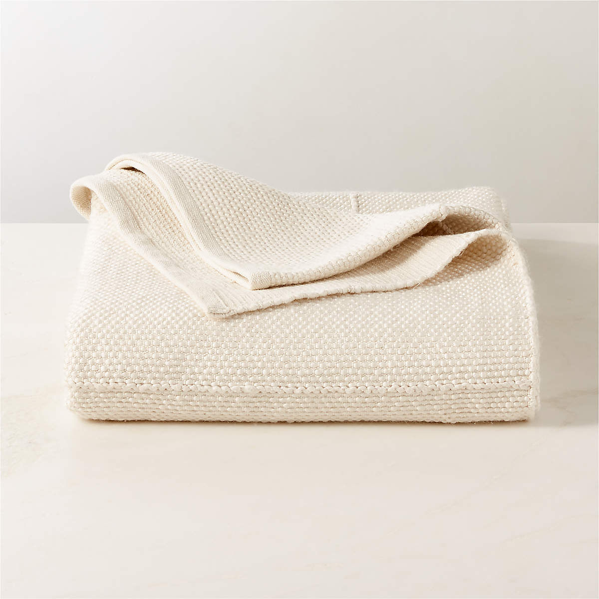 Berrini Handwoven Warm White Full/Queen Bed Blanket CB2