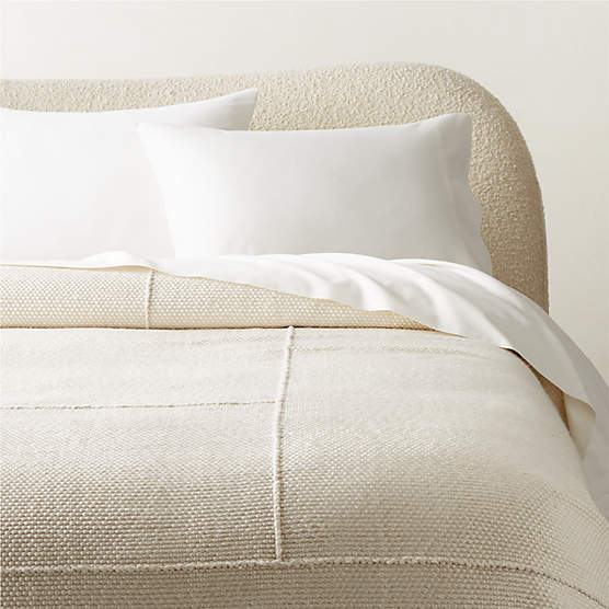 Berrini Handwoven Warm White Full/Queen Bed Blanket