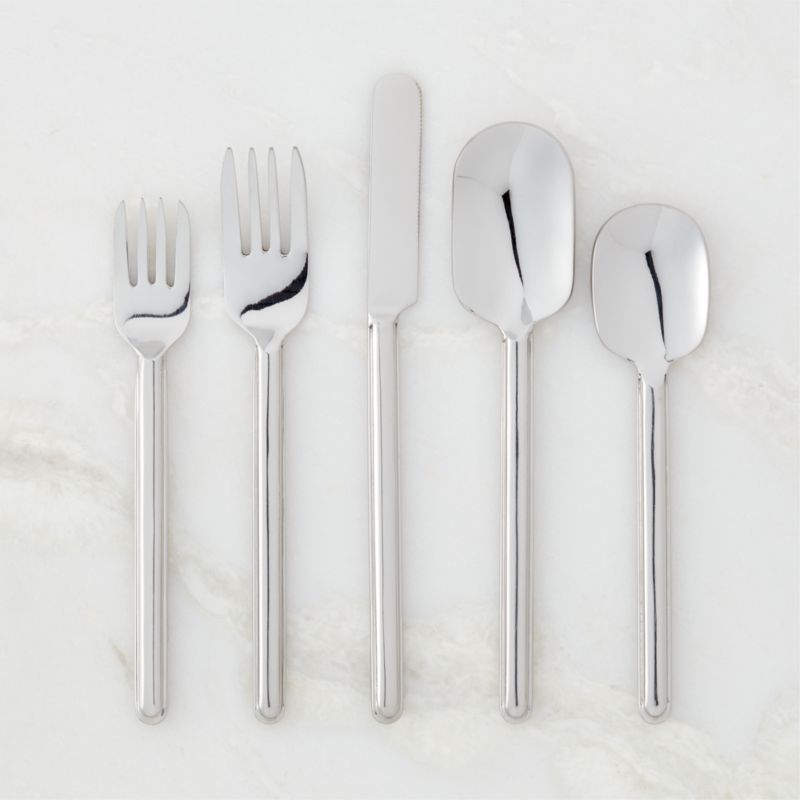 5Piece Berto Polished Stainless Steel Flatware Set CB2